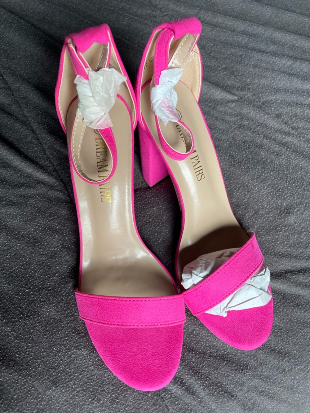 Dream Pairs Hot Pink Ankle Strap Block Heels size 6.5